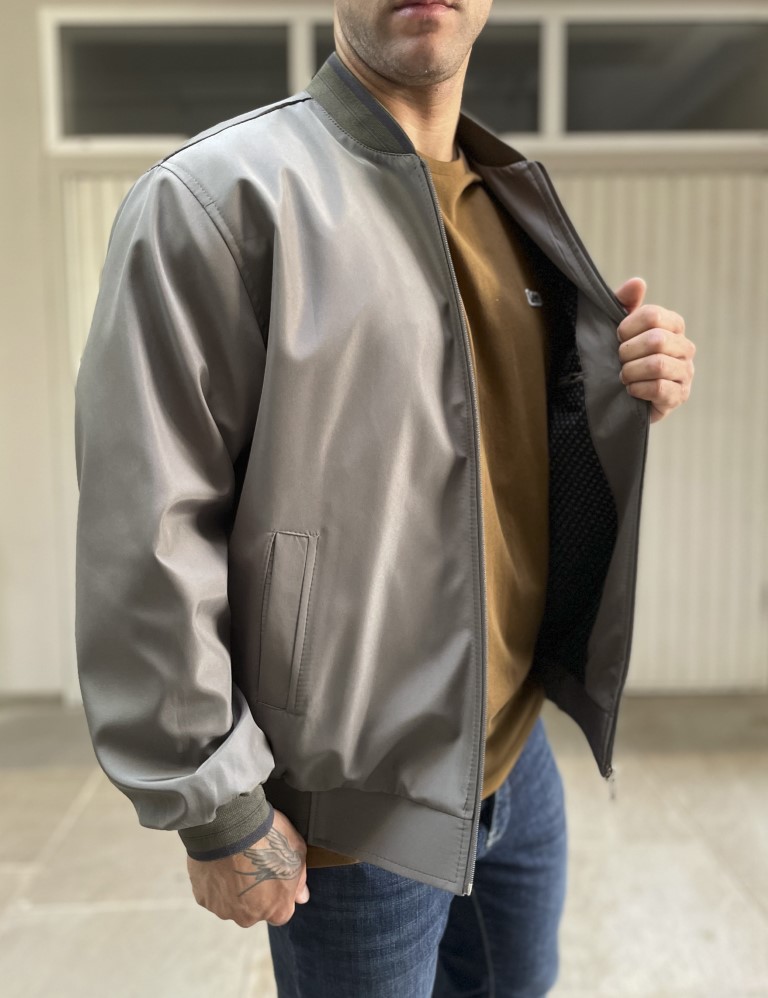 Ανδρικό χακί ελαφρύ Bomber Plus Size D1900X φωτογραφία
